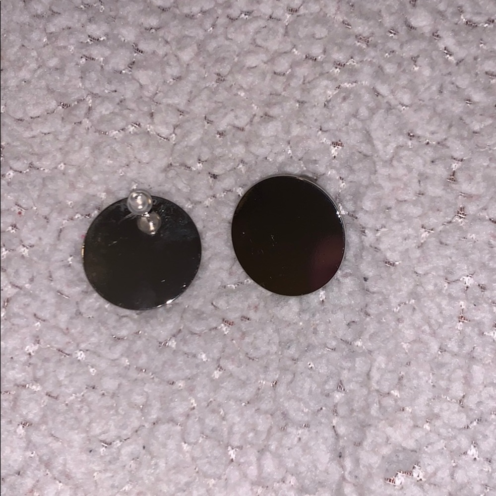 Silver dot earrings. Size of a quarter. Minimalist
